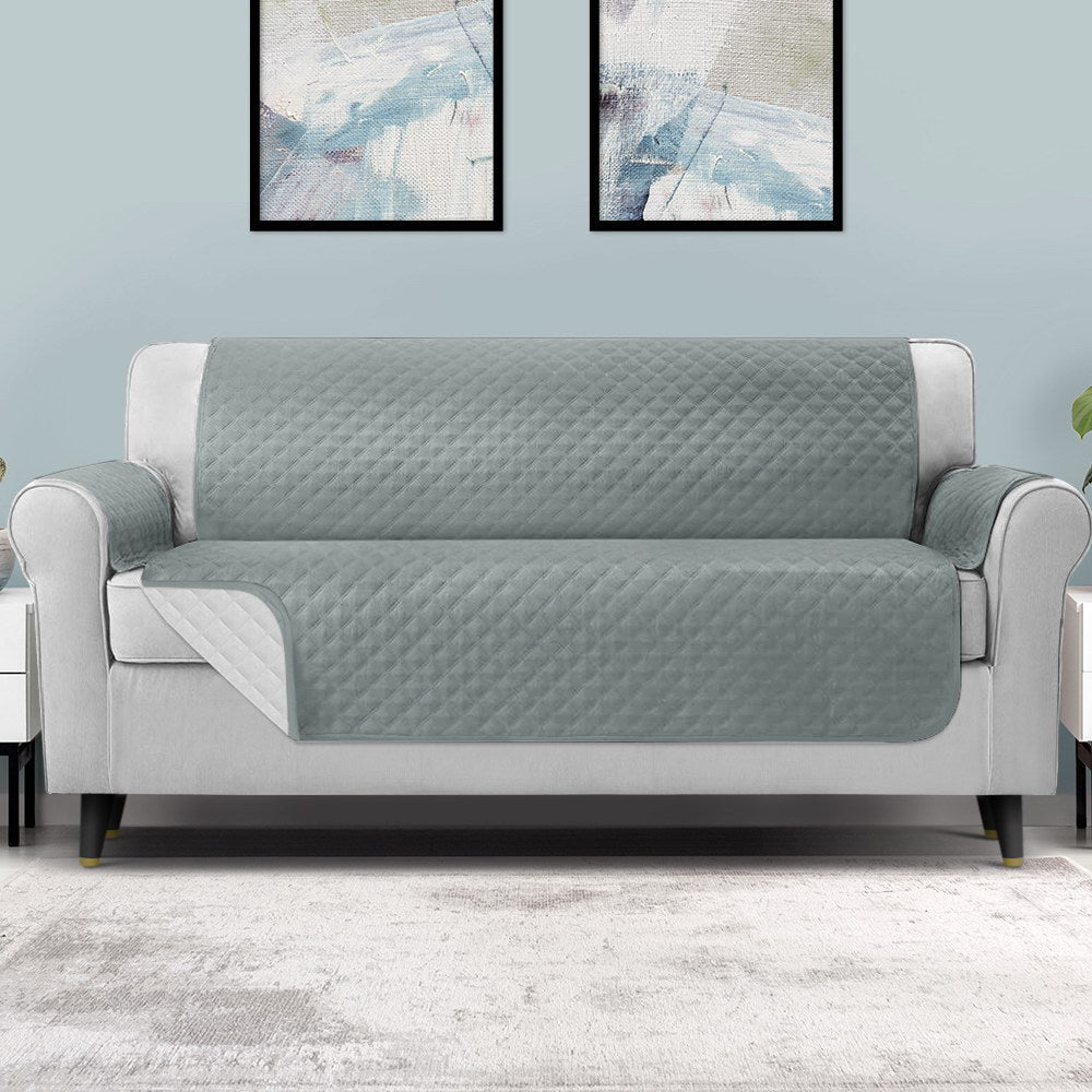 Artiss 4-Seater Water Resistant Sofa Cover - Grey with Diamond Design - SuperSaverAU - view 8