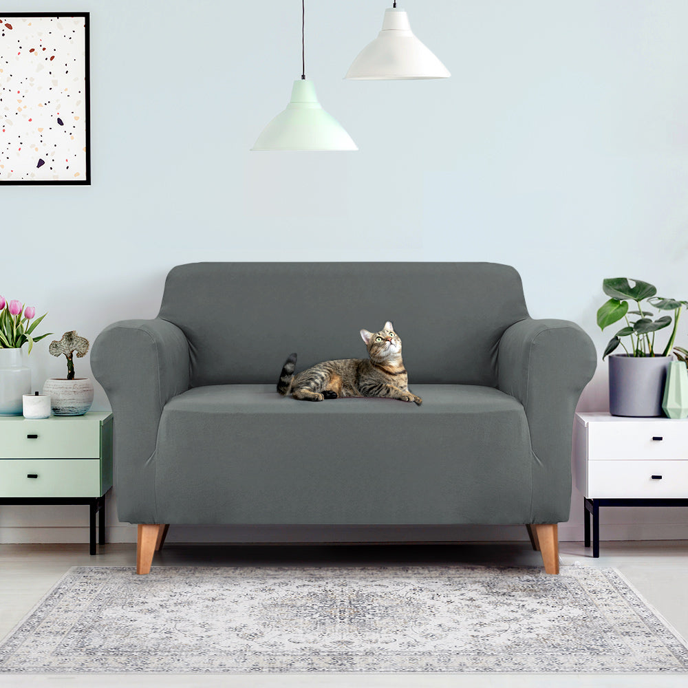 Artiss Sofa Cover Couch Covers 2 Seater Stretch Grey - SuperSaverAU - view 7