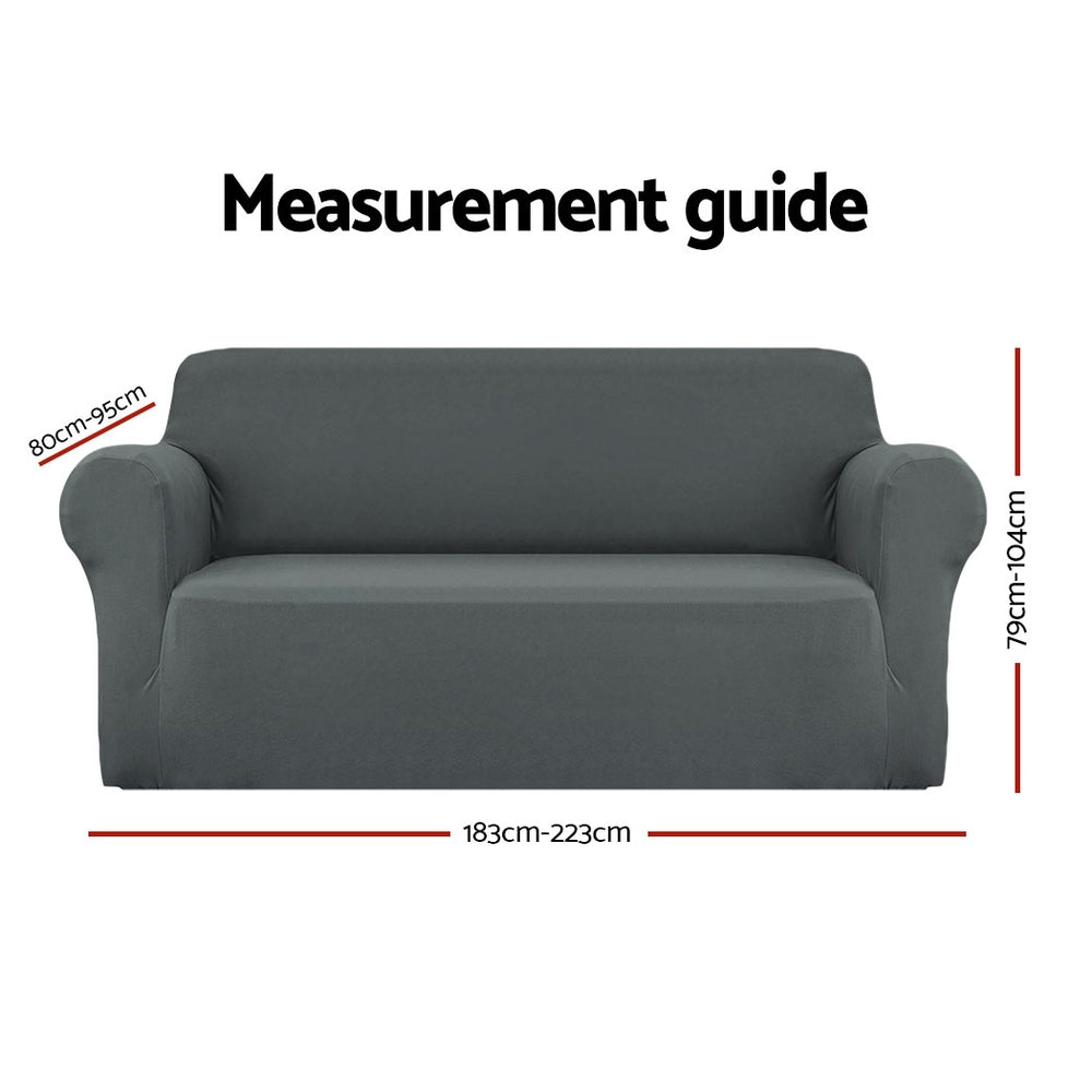 Artiss Sofa Cover Couch Covers 3 Seater Stretch Grey - SuperSaverAU - view 2