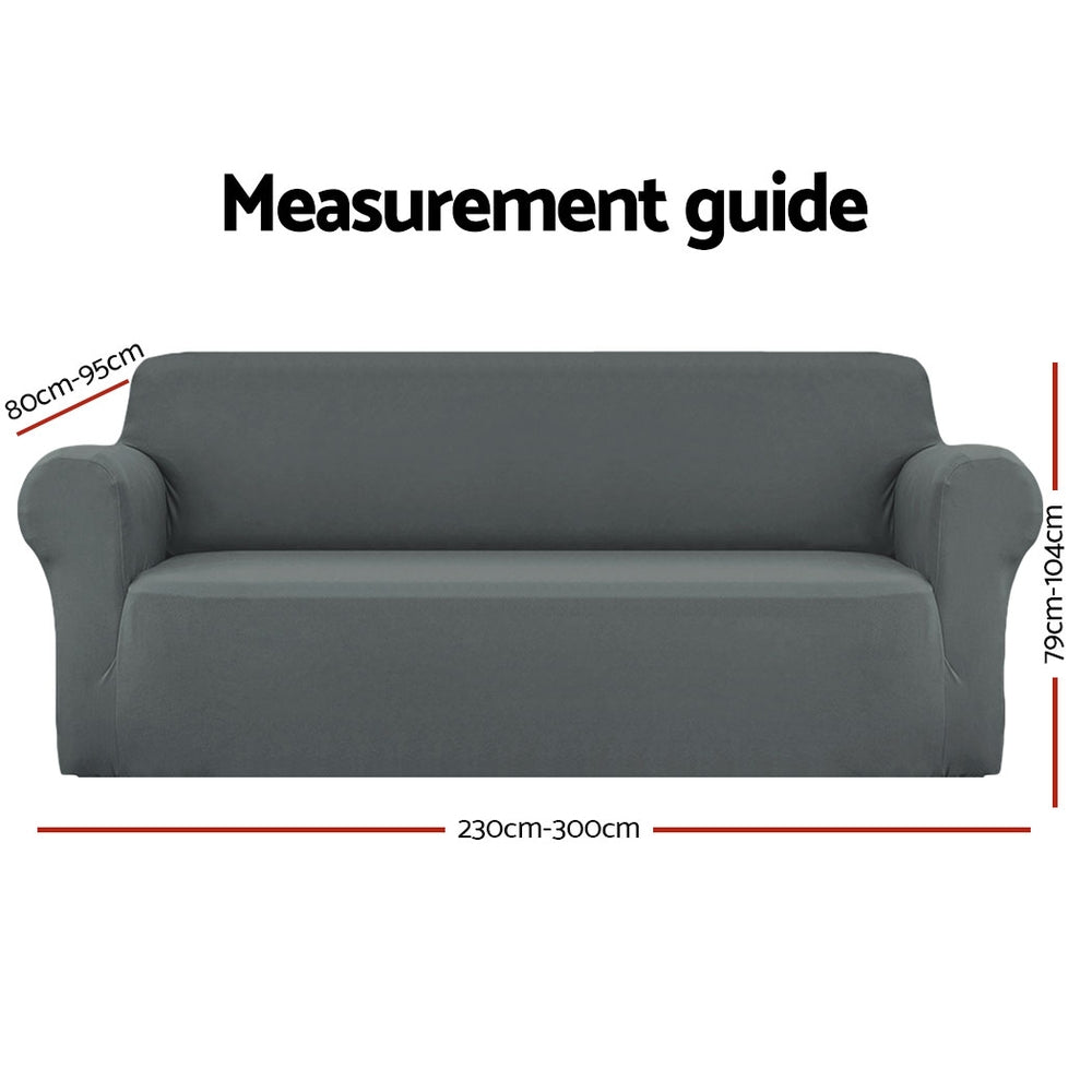 Artiss 4 Seater Stretch Sofa Cover Grey - SuperSaverAU - view 2