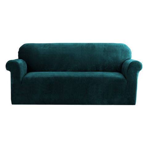 Artiss Velvet Sofa Cover 3 Seater Agate Green, Stretchable, Machine Washable - SuperSaverAU - view 1
