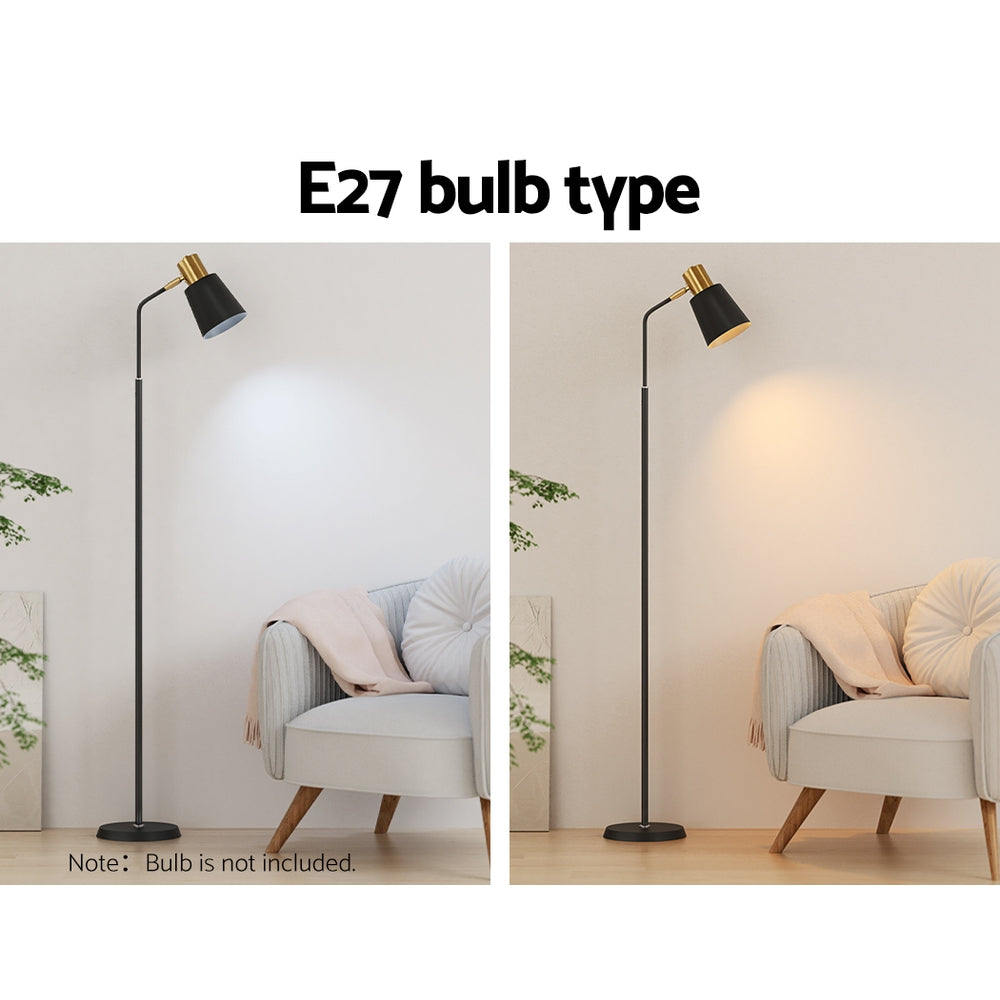 Artiss Floor Lamp LED Light Stand 1.5m Black with Plastic Lampshade & Metal Base - SuperSaverAU - view 6