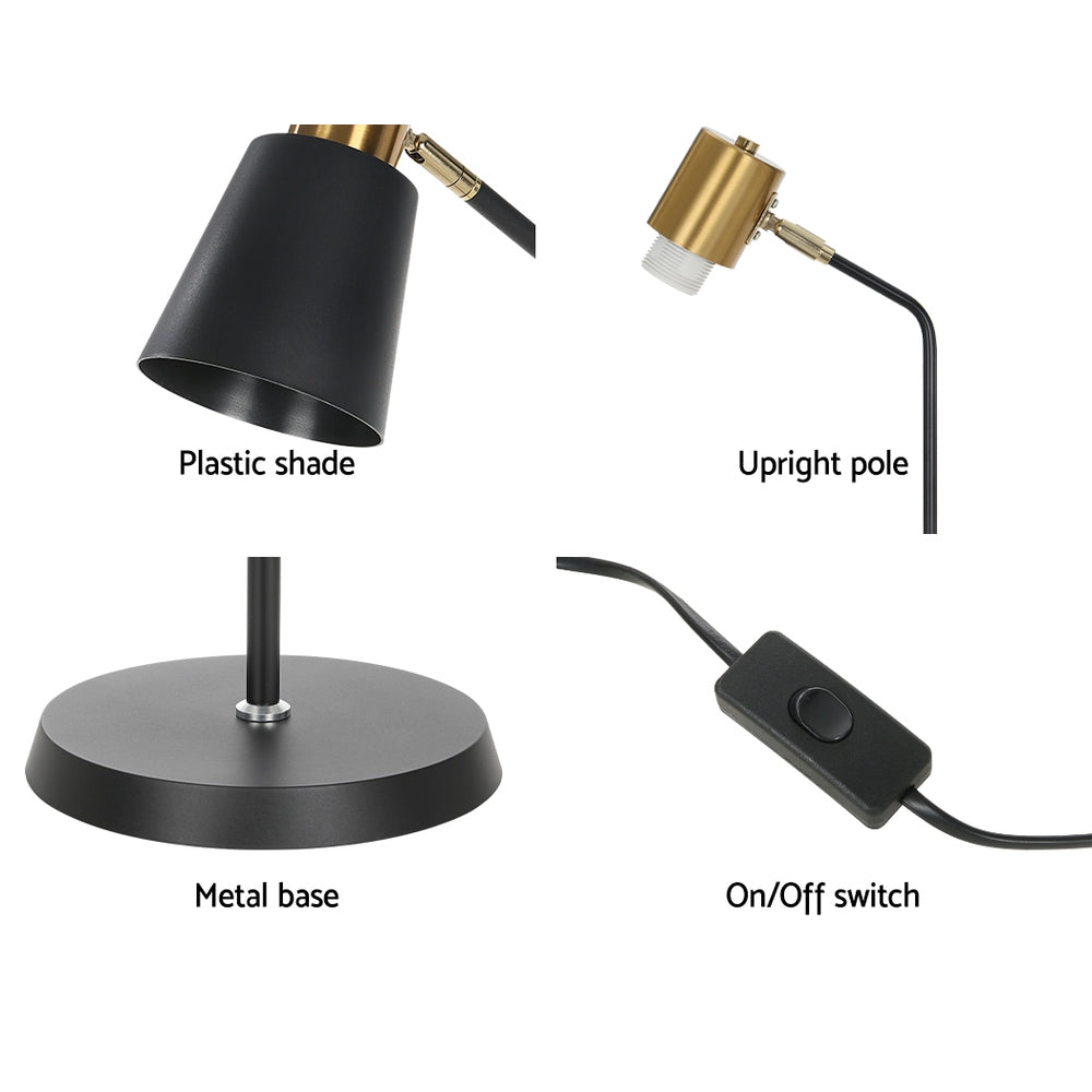 Artiss Floor Lamp LED Light Stand 1.5m Black with Plastic Lampshade & Metal Base - SuperSaverAU - view 7
