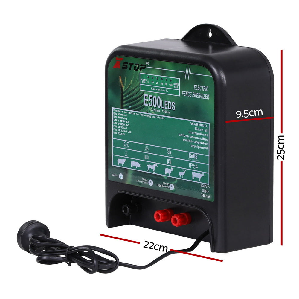 XSTOP Electric Fence Energiser 5J 220-240V 120km IP54 Weather Resistant - SuperSaverAU - view 2