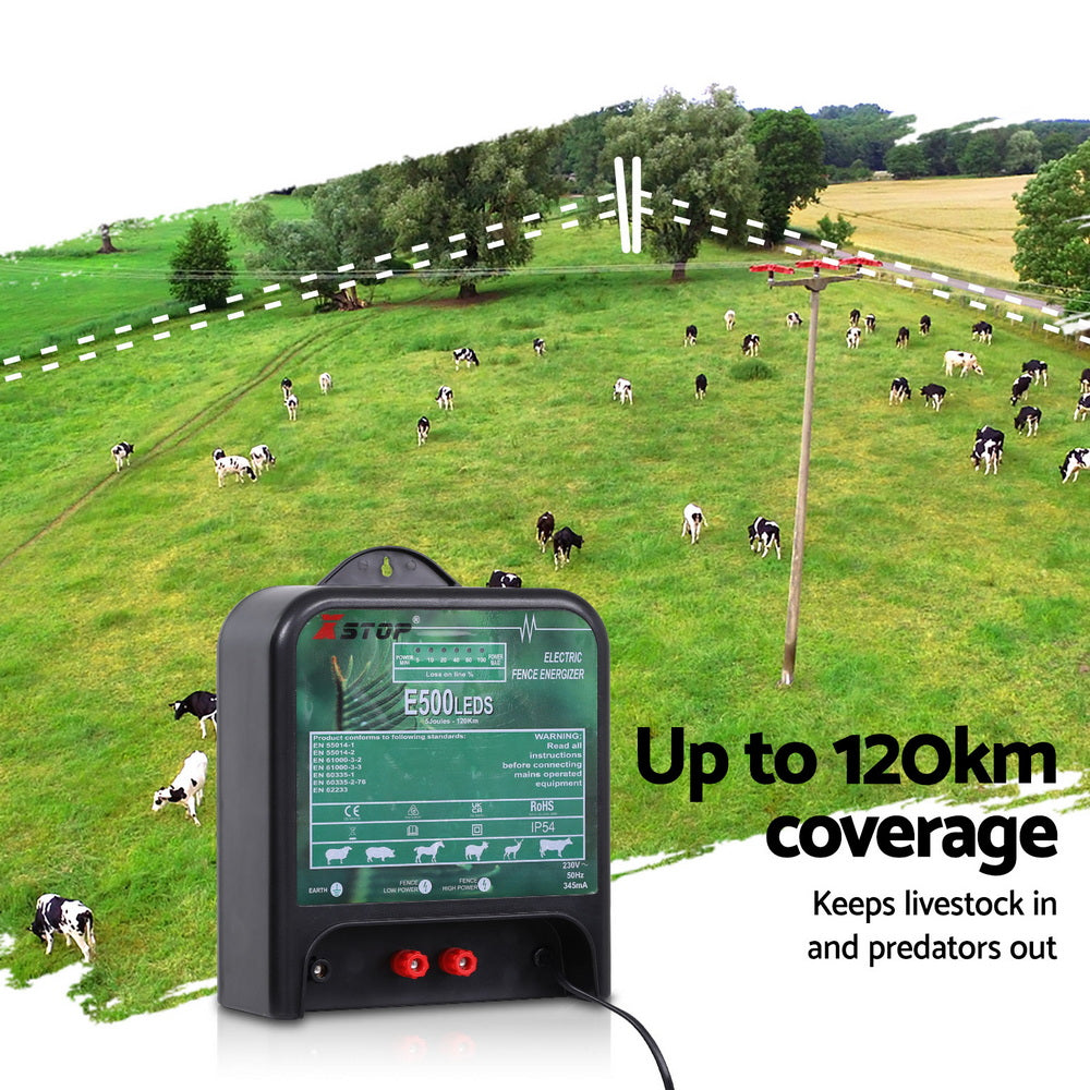 XSTOP Electric Fence Energiser 5J 220-240V 120km IP54 Weather Resistant - SuperSaverAU - view 5