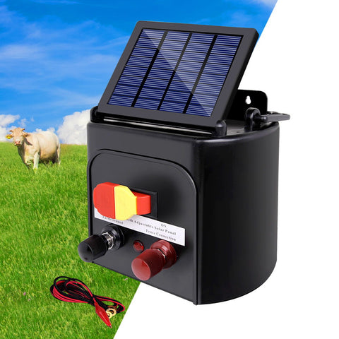 Giantz 5km Solar Electric Fence Energiser 0.15J with Monocrystalline Panel - SuperSaverAU - view 1