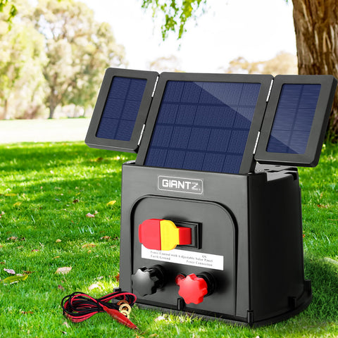 Giantz 8km Electric Fence Energiser PET Solar Energizer 0.3J - SuperSaverAU - view 1