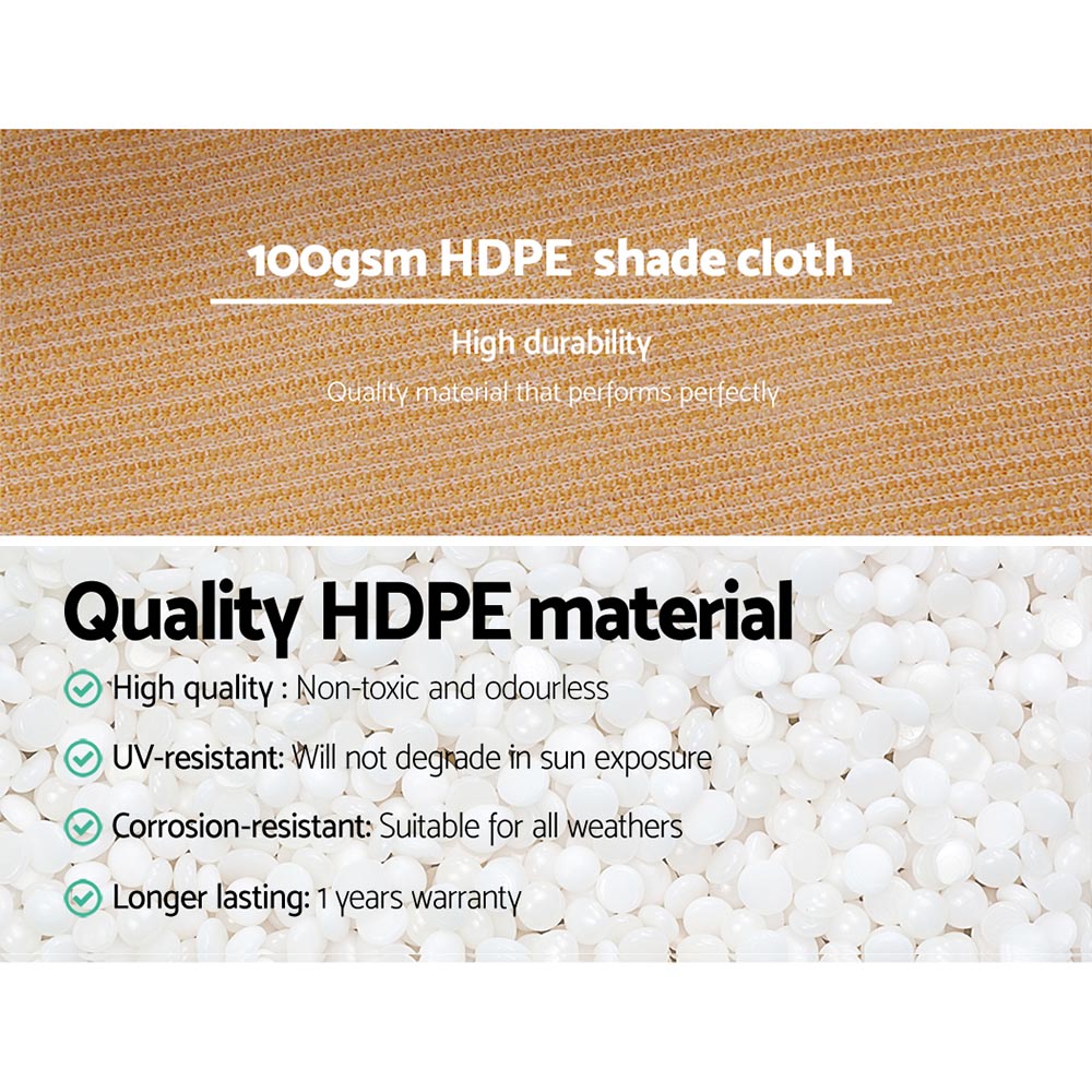Instahut 20m Shade Cloth Roll - 50% Shade Block, Sandstone, 1.83m Wide - SuperSaverAU - view 5