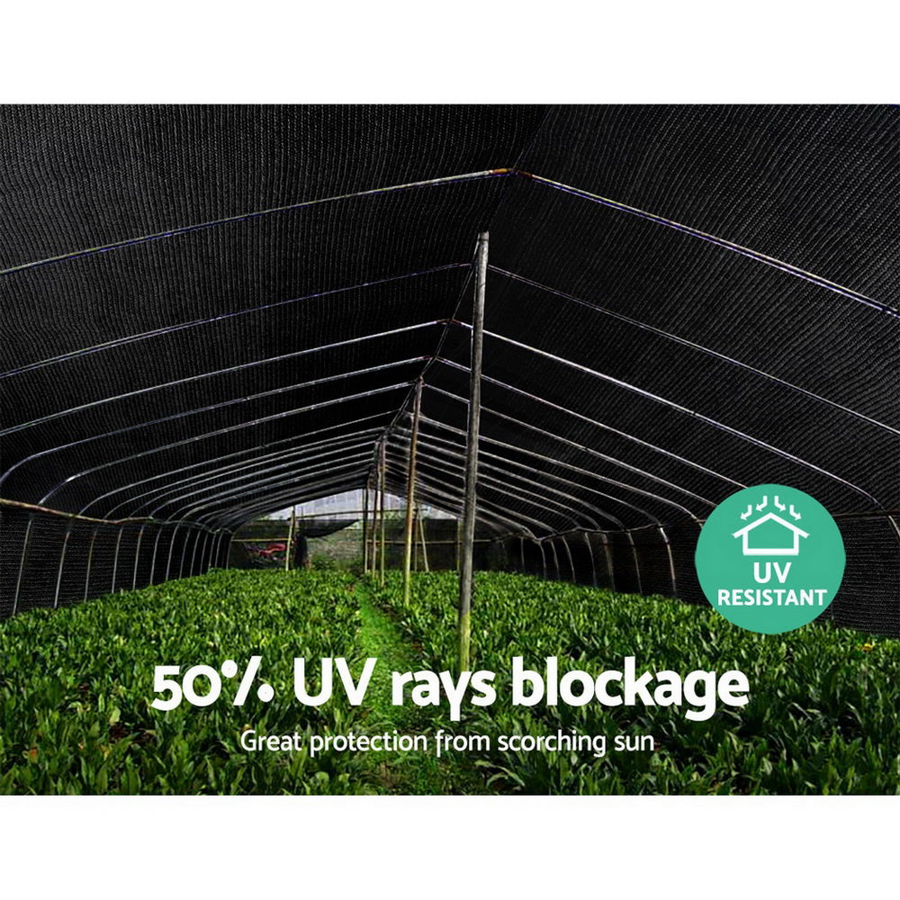 Instahut 50% Shade Cloth 1.83m x 20m UV-Stabilized Heavy Duty Garden Mesh Roll BK - SuperSaverAU - view 6