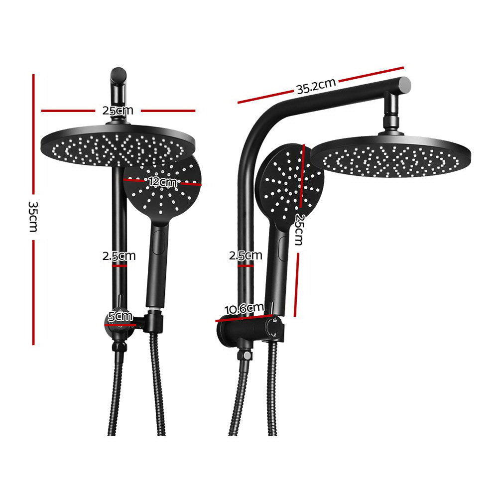 Cefito 9" Rain Shower Head Set, Handheld, Matte Black, 3-Spray, Brass Body - SuperSaverAU - view 2