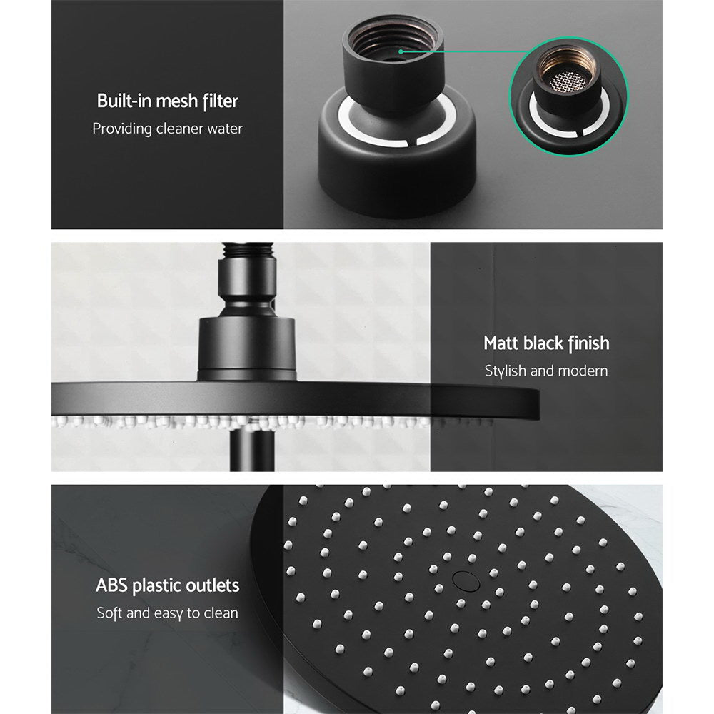 Cefito 9" Rain Shower Head Set, Handheld, Matte Black, 3-Spray, Brass Body - SuperSaverAU - view 4