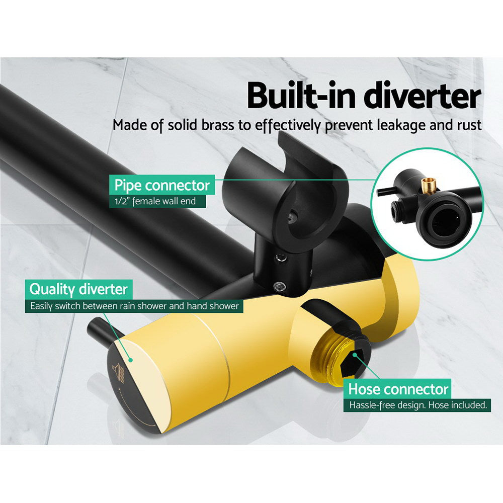 Cefito 9" Rain Shower Head Set, Handheld, Matte Black, 3-Spray, Brass Body - SuperSaverAU - view 6