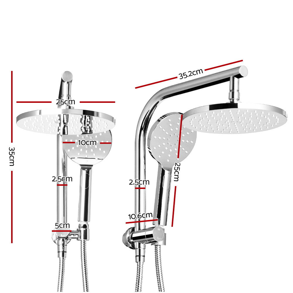Cefito 9'' Rain Shower Head Set Handheld Round High Pressure Chrome - SuperSaverAU - view 2