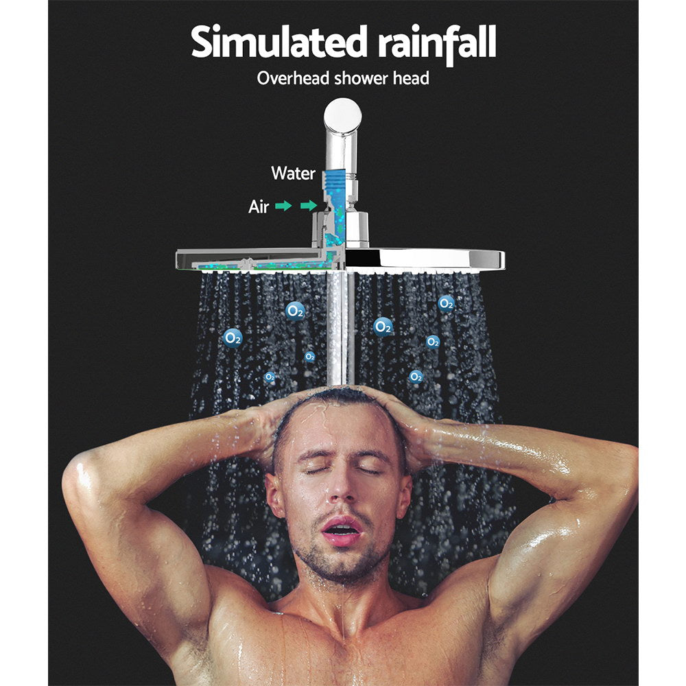 Cefito 9'' Rain Shower Head Set Handheld Round High Pressure Chrome - SuperSaverAU - view 3