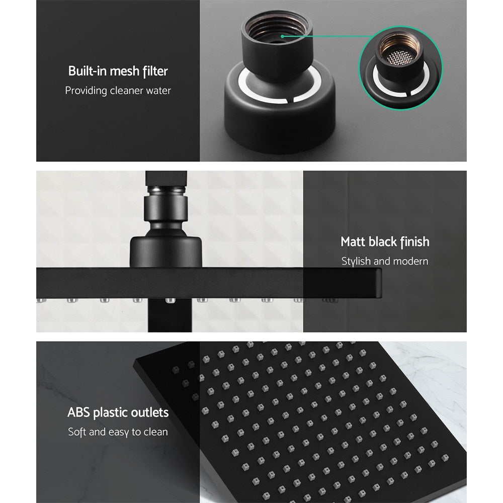 Cefito 8" Rain Shower Head Set, Handheld, Matte Black, 3-Spray Patterns - SuperSaverAU - view 4