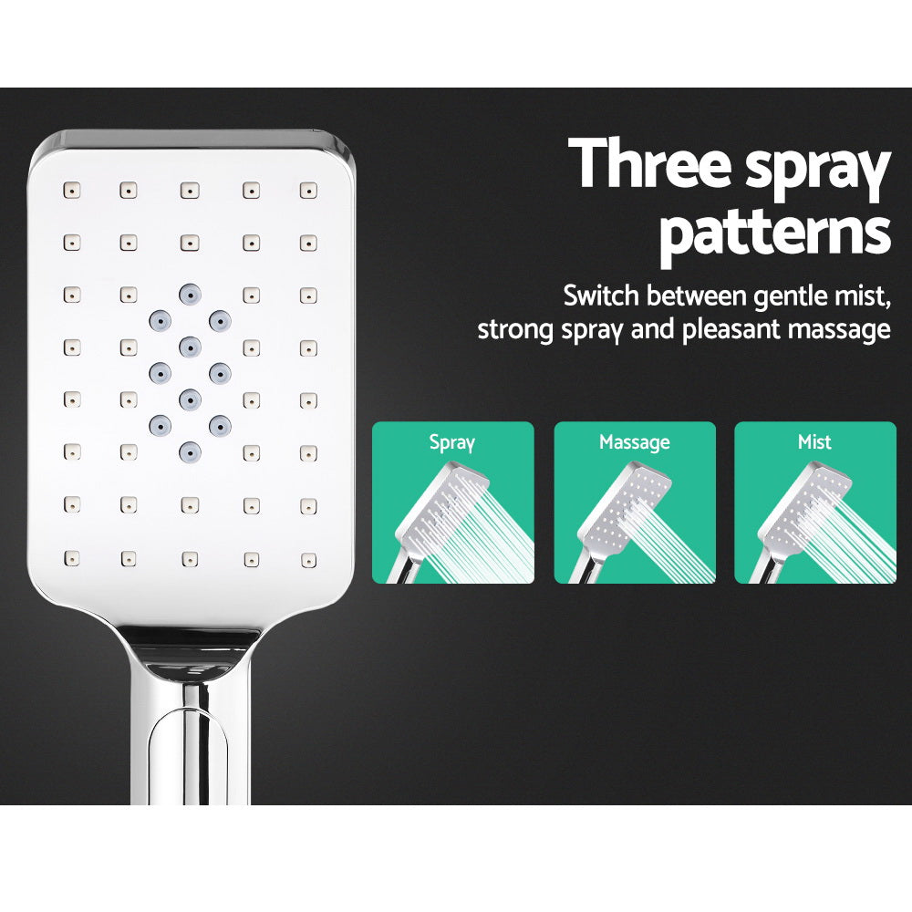 Cefito 8" Rain Shower Head Set Handheld Brass Chrome 3-Spray Patterns - SuperSaverAU - view 5