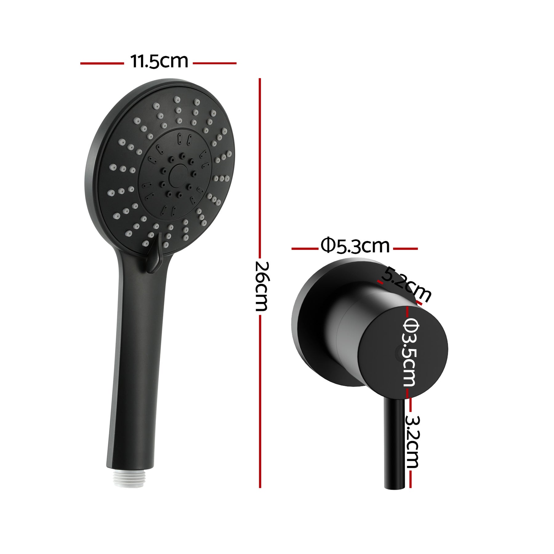 Cefito 4.5" Handheld Shower Head Round with Wall Twin Swivel Bathroom Tap - SuperSaverAU - view 3