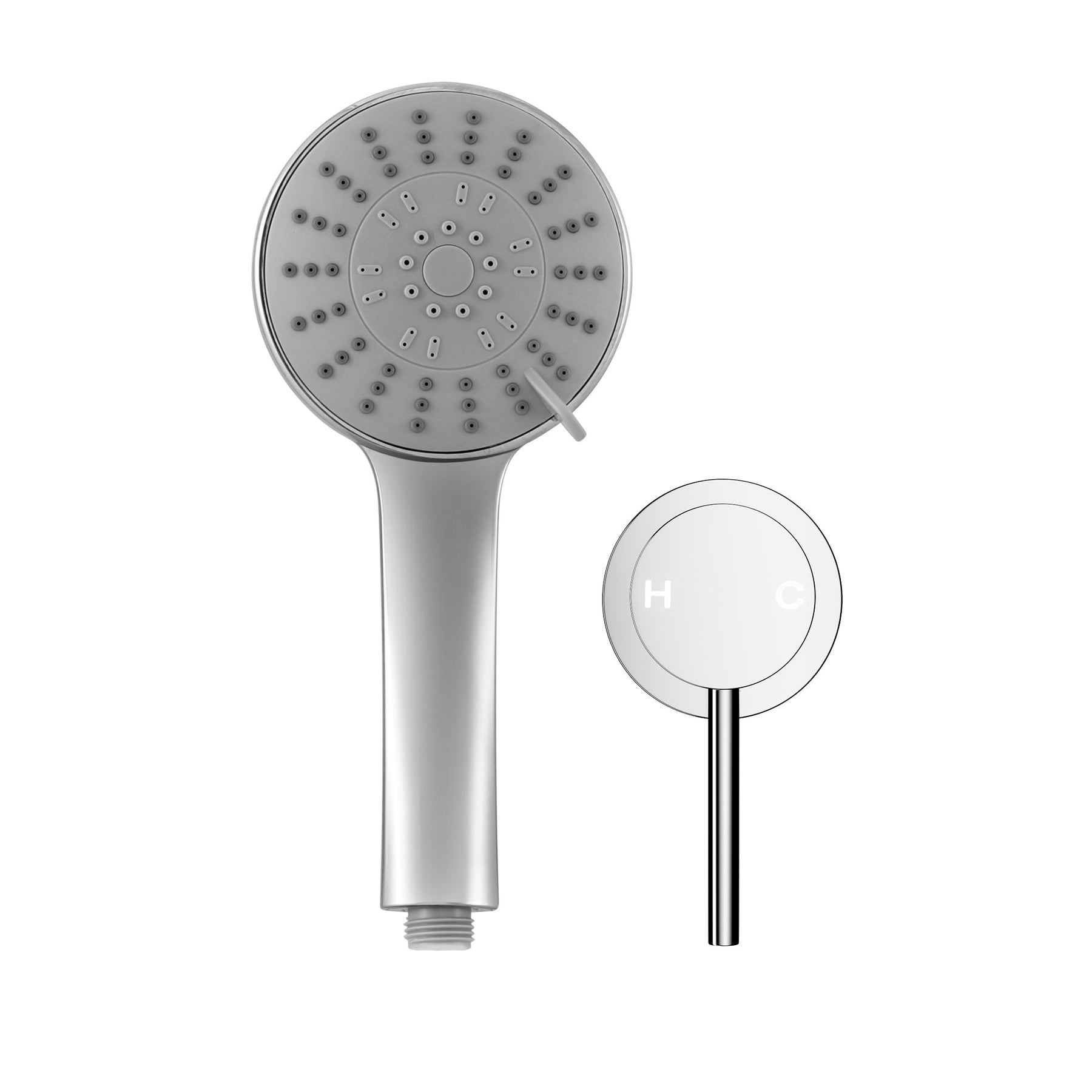 Cefito 4.5" Handheld Shower Head Round with Wall Bathroom Mixer Silver - SuperSaverAU - view 4
