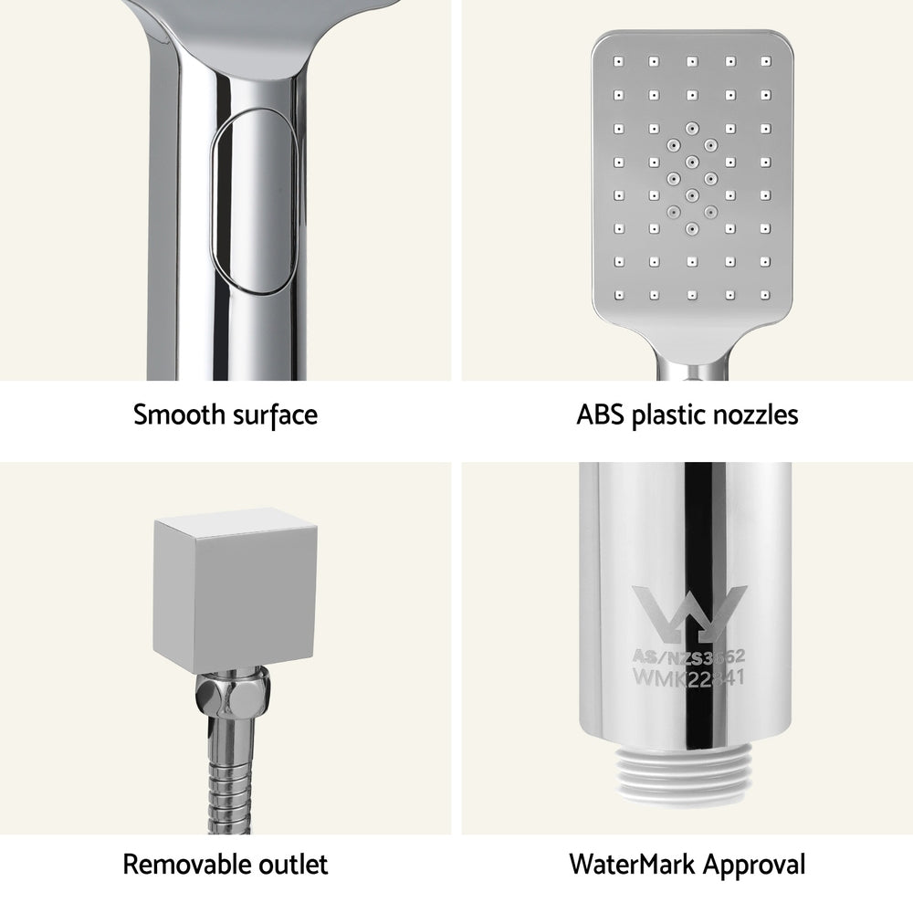 Handheld Shower Head 3.1" High Pressure Silver with Water-Saving Filter & 3 Spray Modes - SuperSaverAU - view 5