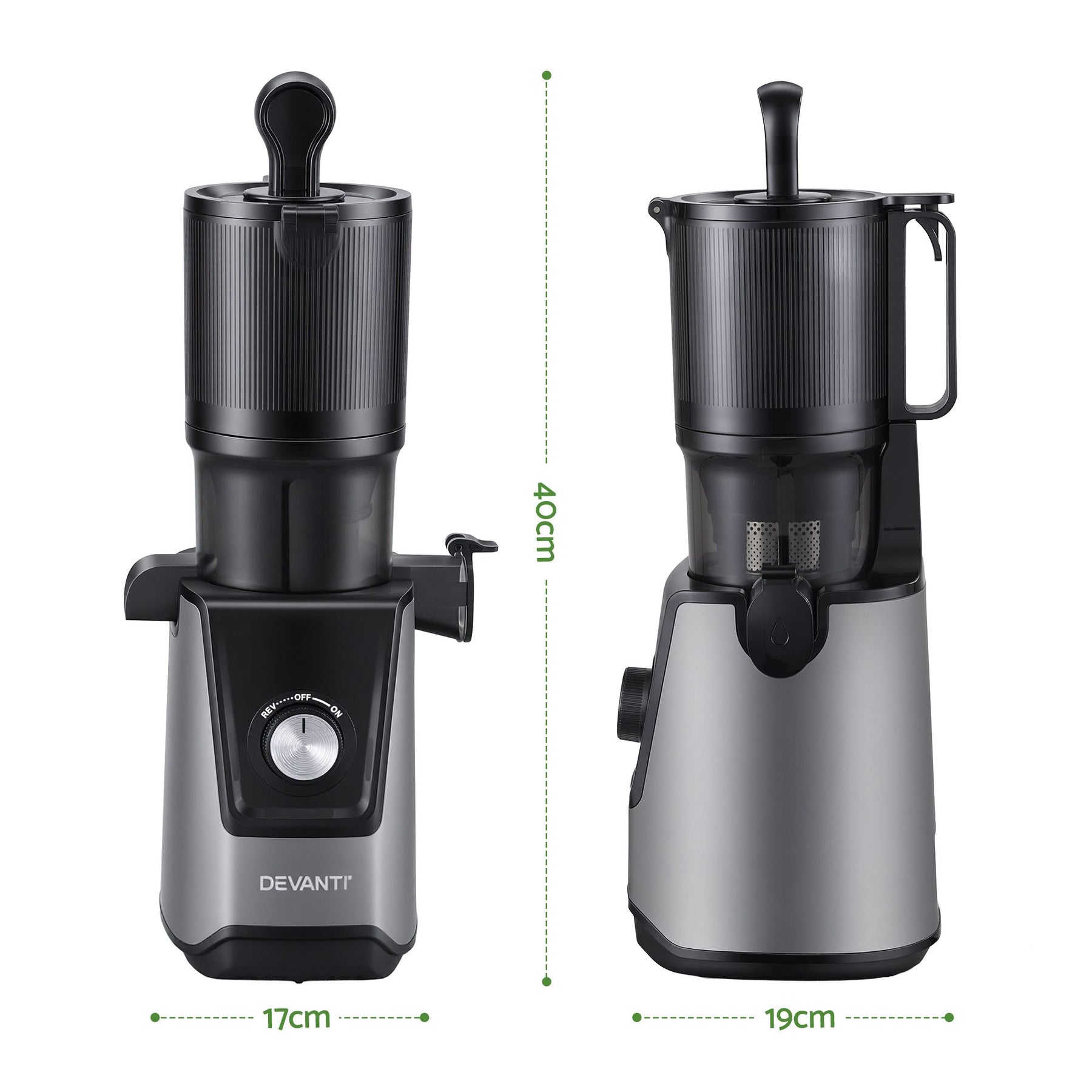 DEVANTI 200W Cold Press Slow Juicer with 108mm Chute