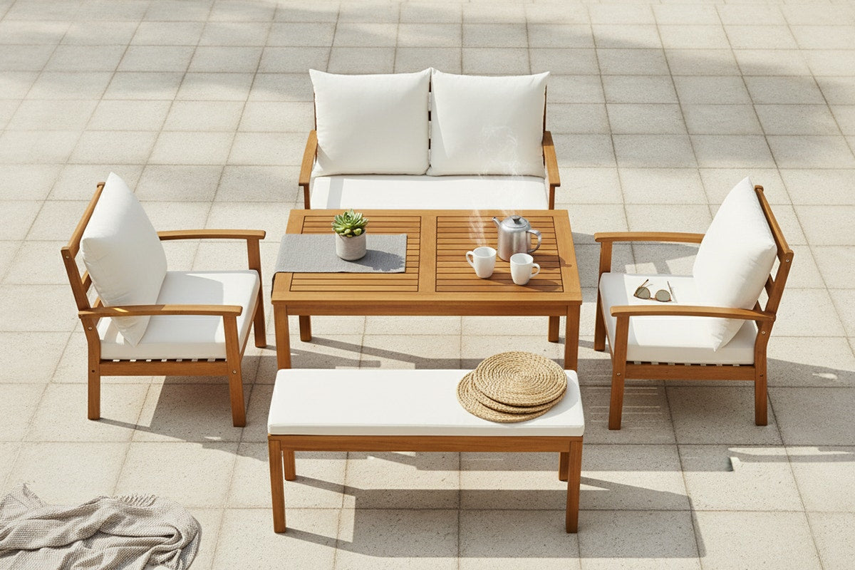 Shangri-La 6 Seater Almora Outdoor Lounge Dining Set