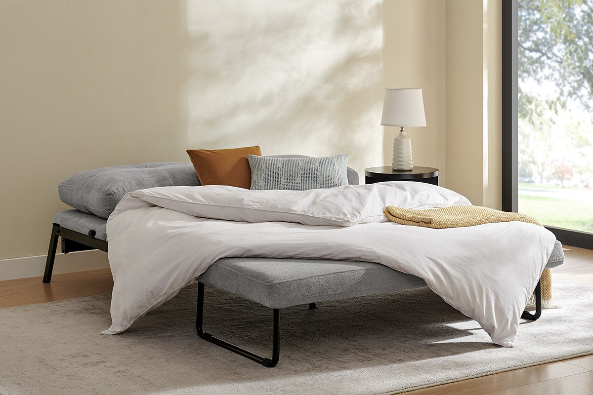 Shangri-La Brad Upholstered Double Sofa Bed (Grey)