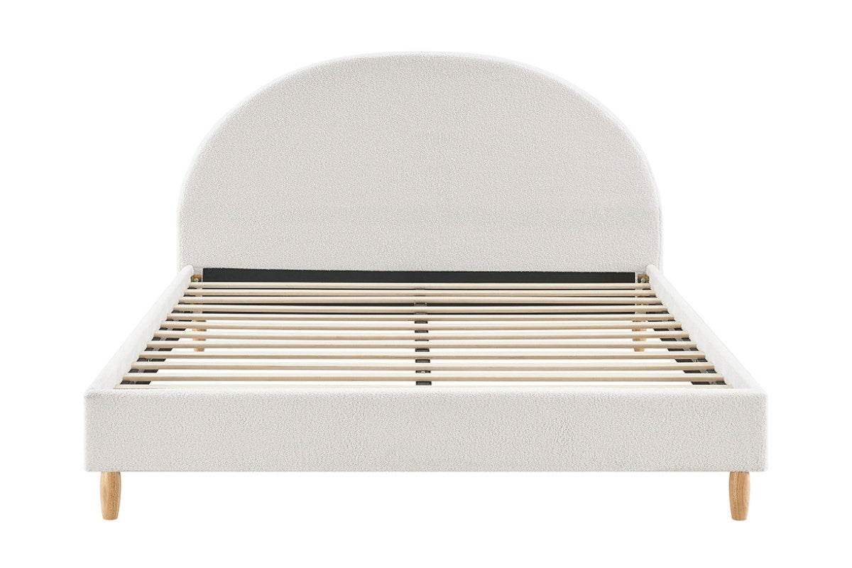 Shangri-La Carmel Boucle Bed Frame (White, Queen)