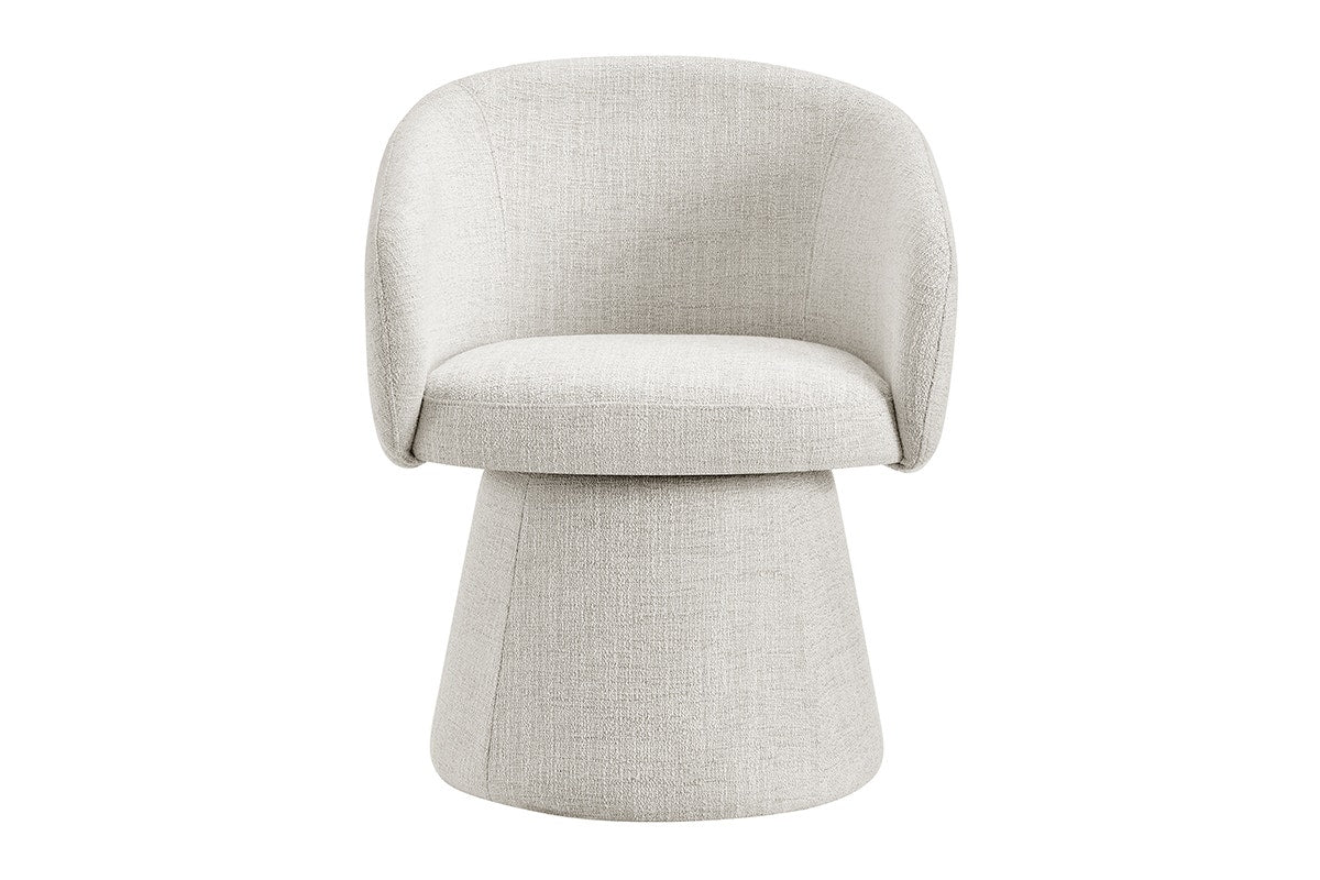 Shangri-La Castro Upholstered Swivel Dining Chair (Beige)