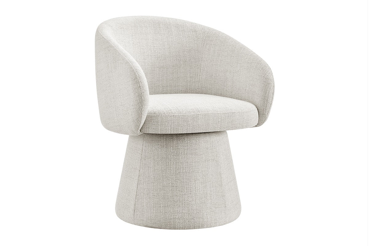 Shangri-La Castro Upholstered Swivel Dining Chair (Beige)