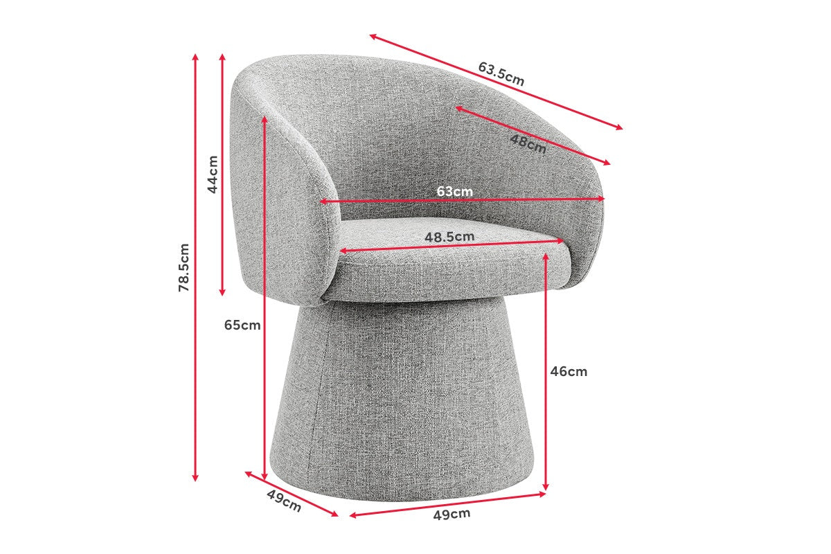 Shangri-La Castro Upholstered Swivel Dining Chair (Grey)