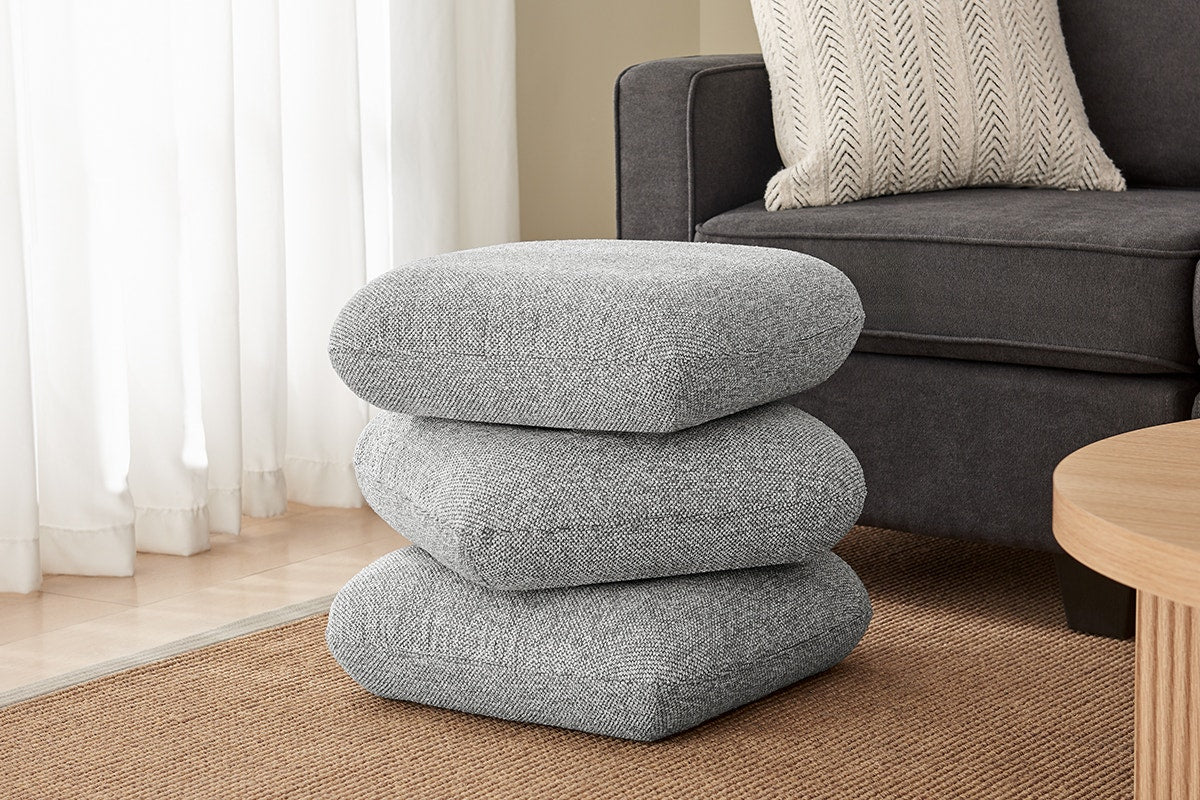Shangri-La Iris Ottoman (Grey)
