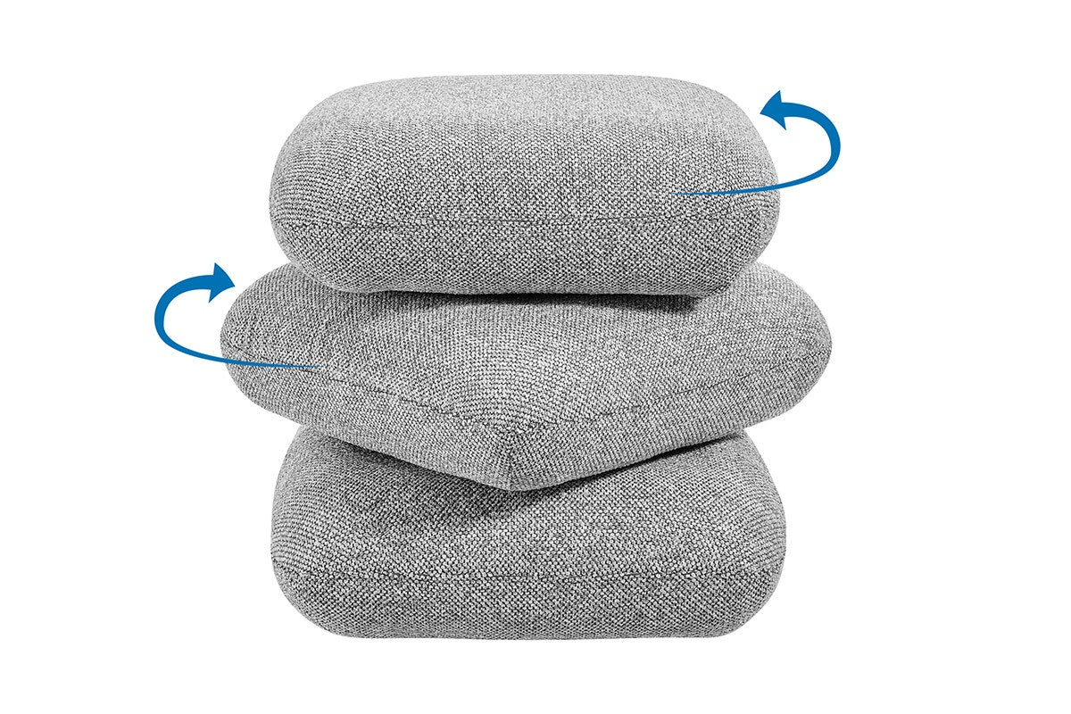 Shangri-La Iris Ottoman (Grey)