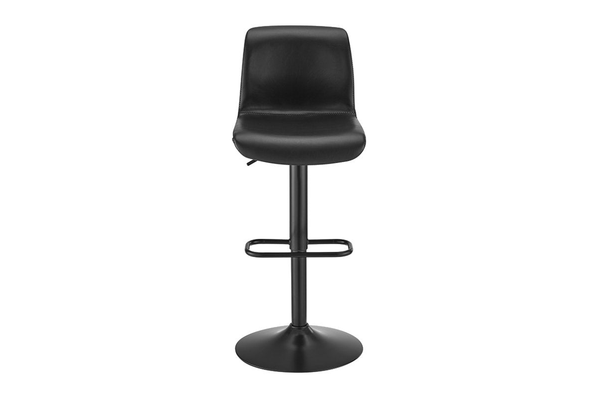 Set of 2 Shangri-La Jackson Height Adjustable Bar Stools (Black/Black PU)