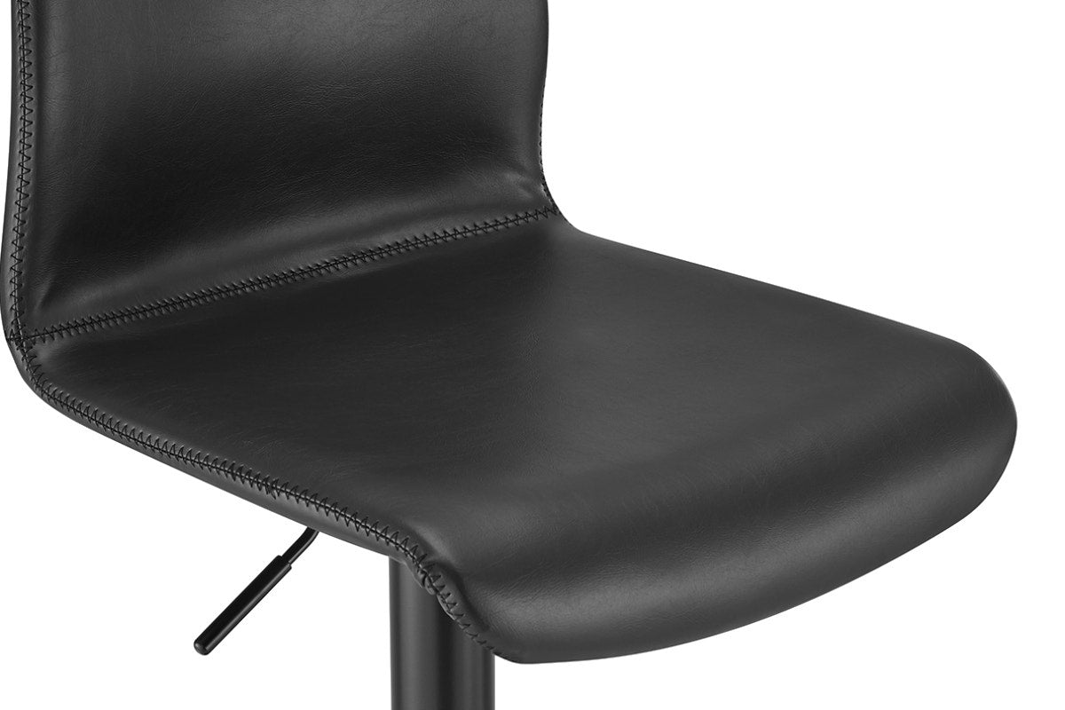 Set of 2 Shangri-La Jackson Height Adjustable Bar Stools (Black/Black PU)