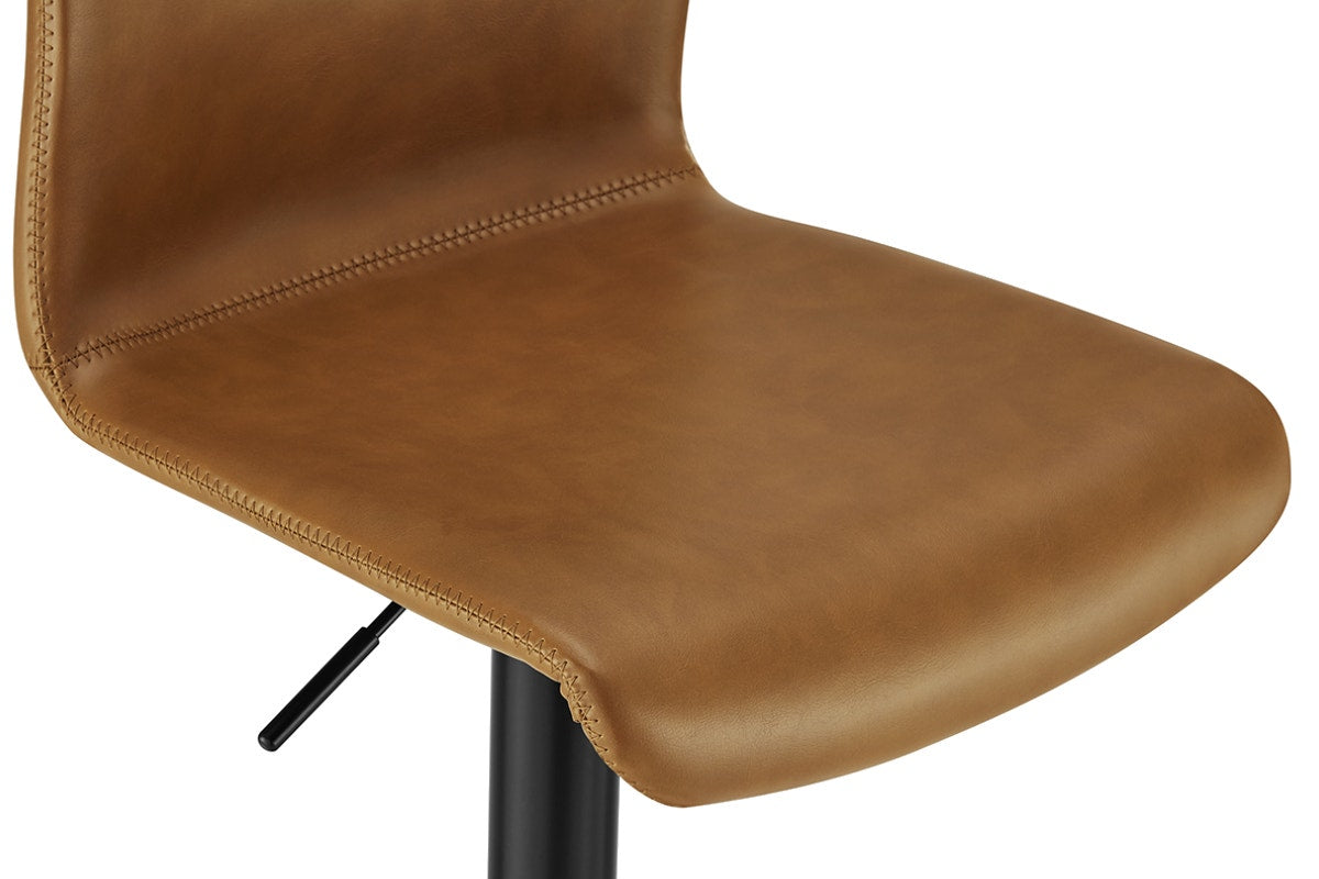 Shangri-La Set of 2 Jackson Height Adjustable Stools (Black/Tan PU)