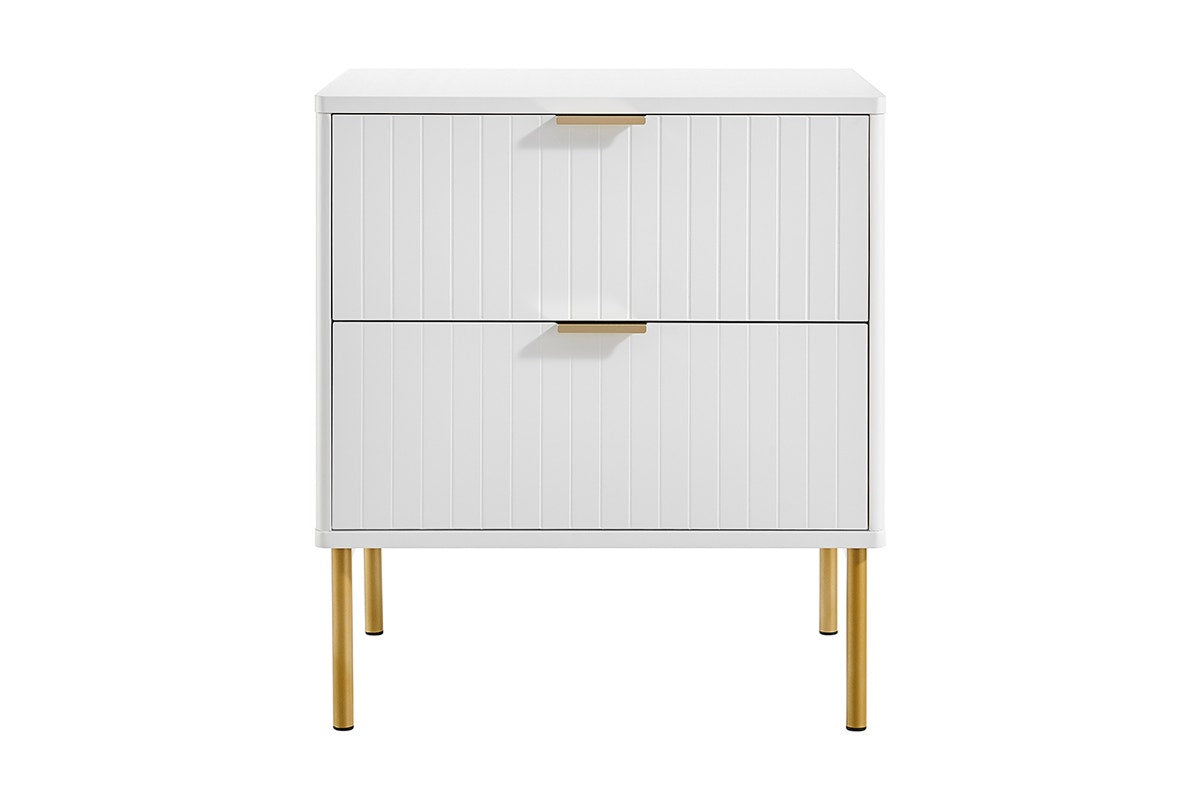 Shangri-La Lilah 2-Drawer Ribbed Bedside Table