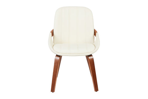 Set of 2 Shangri-La Macarro Faux Leather Dining Chairs (Beige)