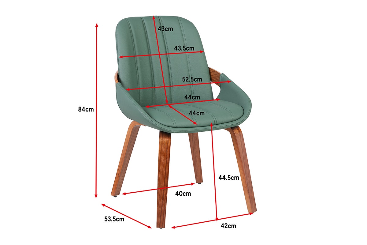 Set of 2 Shangri-La Macarro Faux Leather Dining Chairs (Green)