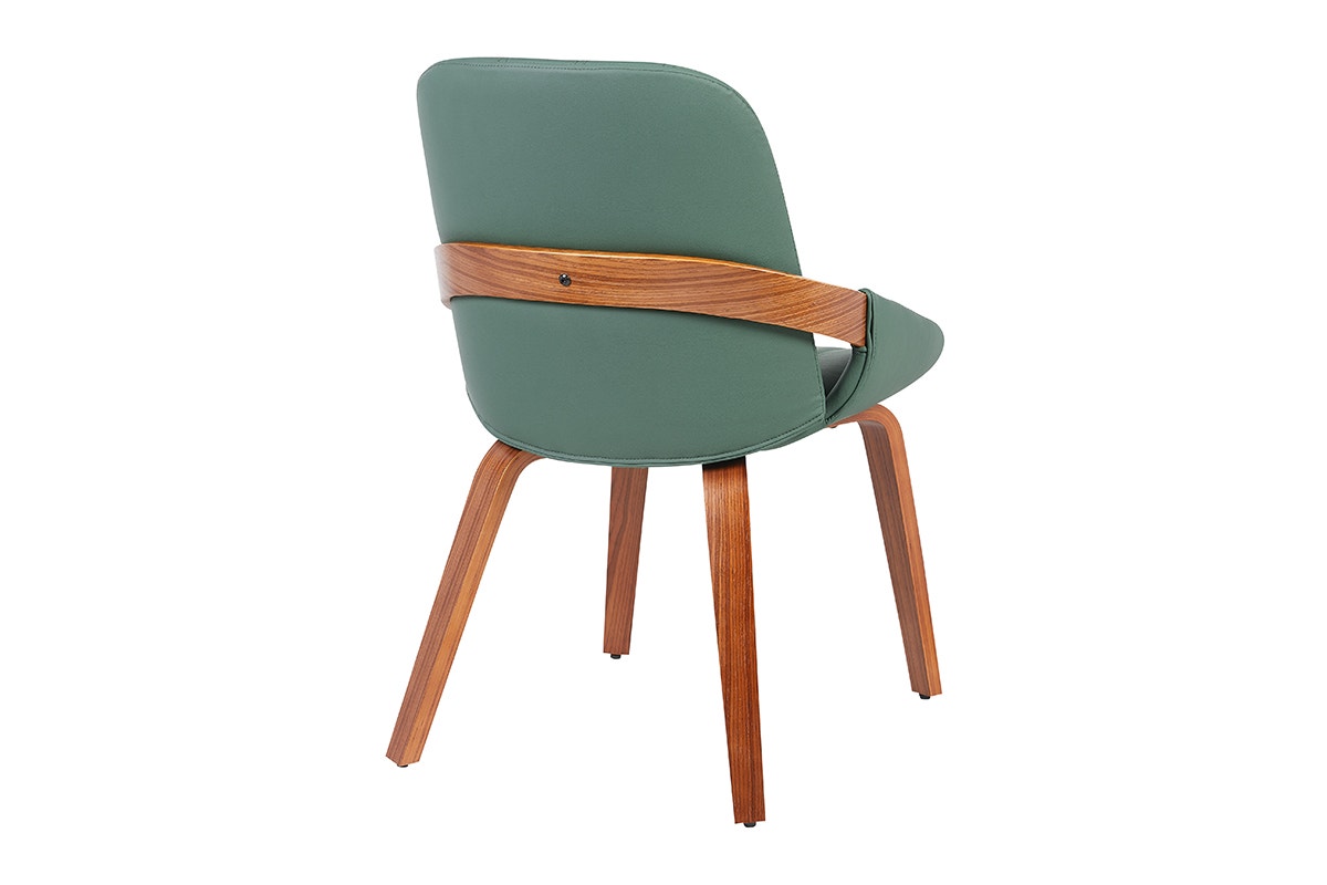 Set of 2 Shangri-La Macarro Faux Leather Dining Chairs (Green)
