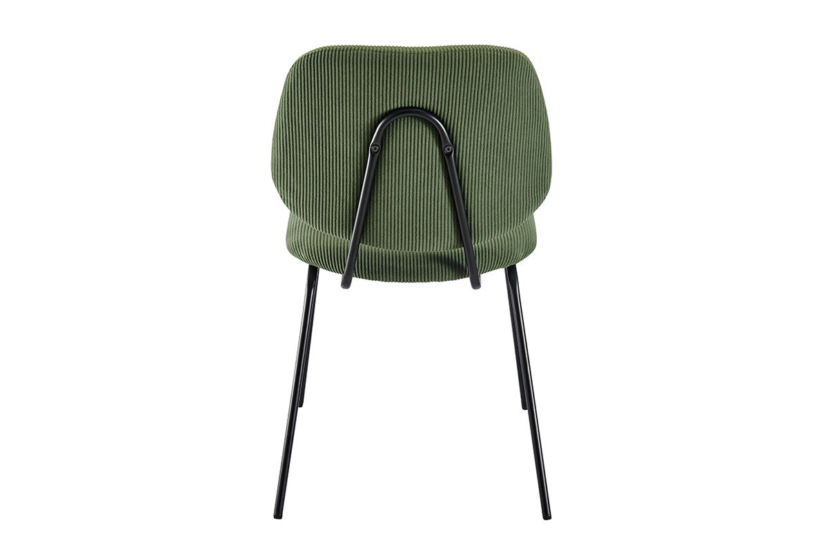 Set of 4 Shangri-La Mullion Corduroy Dining Chairs (Green)