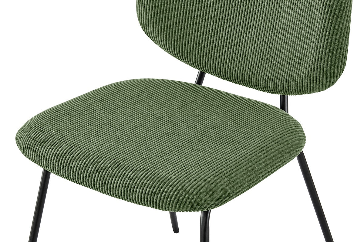 Set of 4 Shangri-La Mullion Corduroy Dining Chairs (Green)