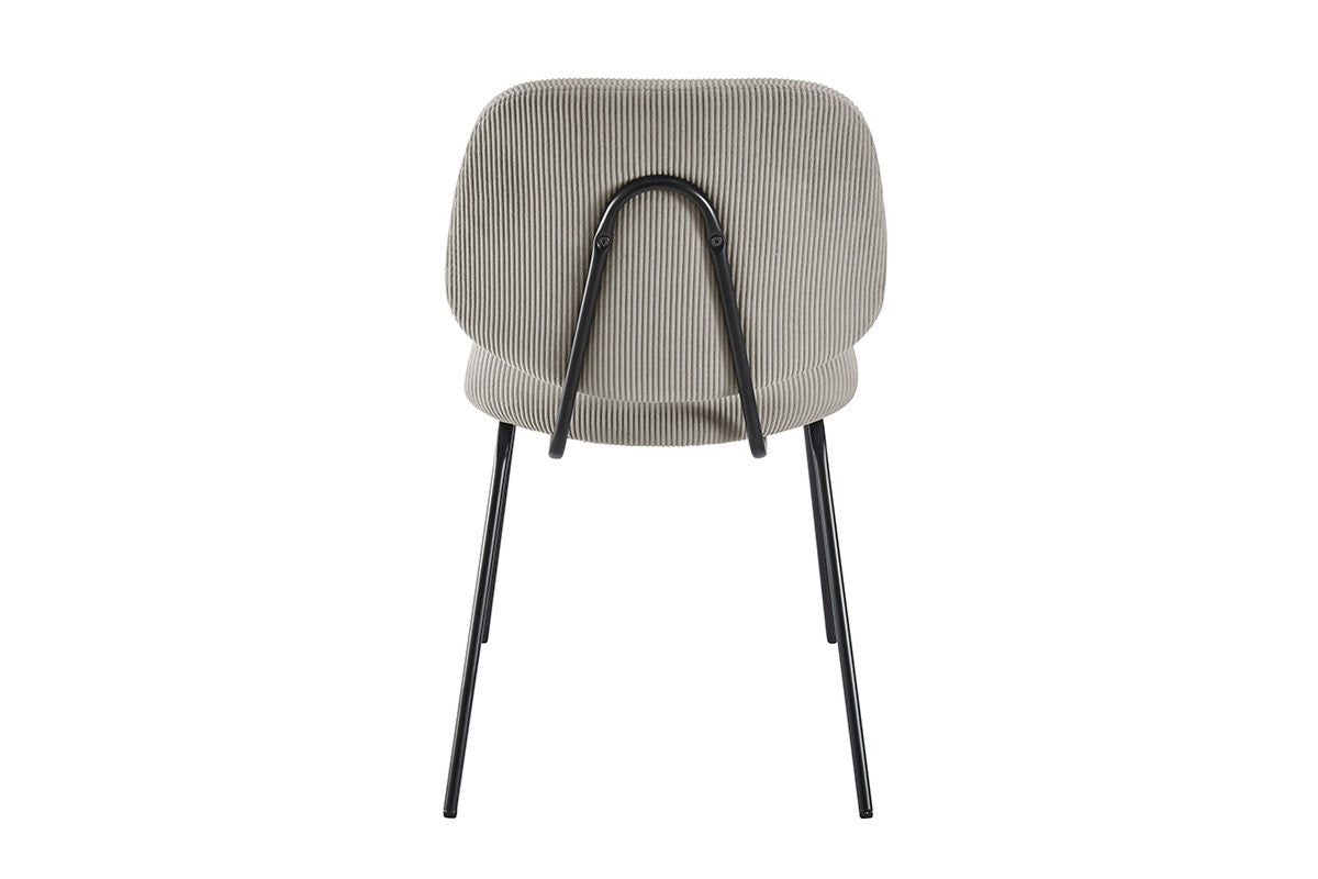 Set of 4 Shangri-La Mullion Corduroy Dining Chairs (Grey)