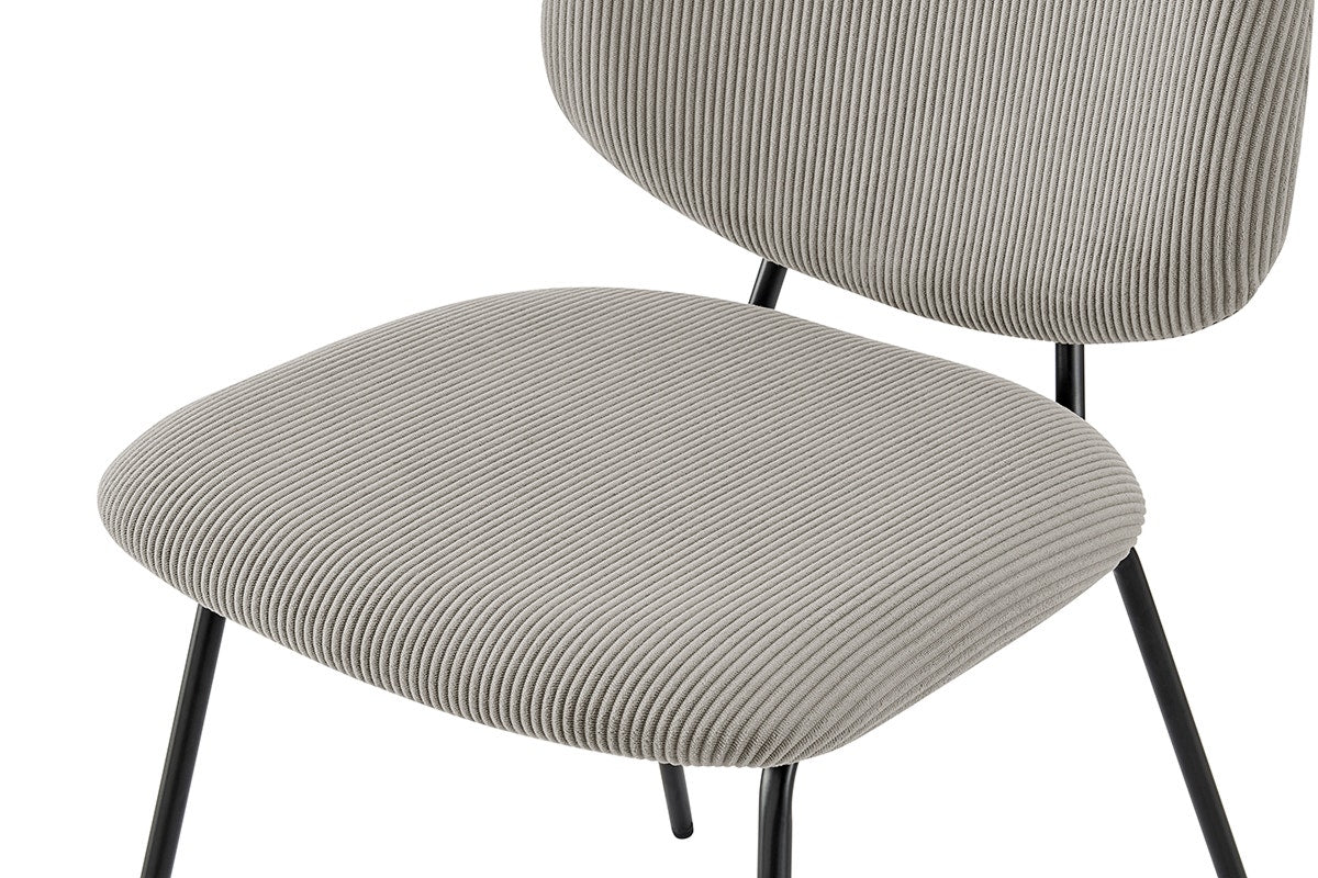 Set of 4 Shangri-La Mullion Corduroy Dining Chairs (Grey)