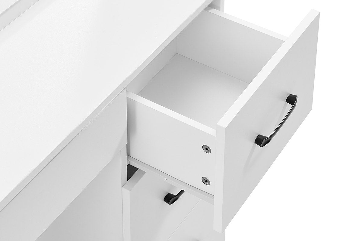 Shangri-La 2 Piece Napa Dressing Table and Stool Set (White)