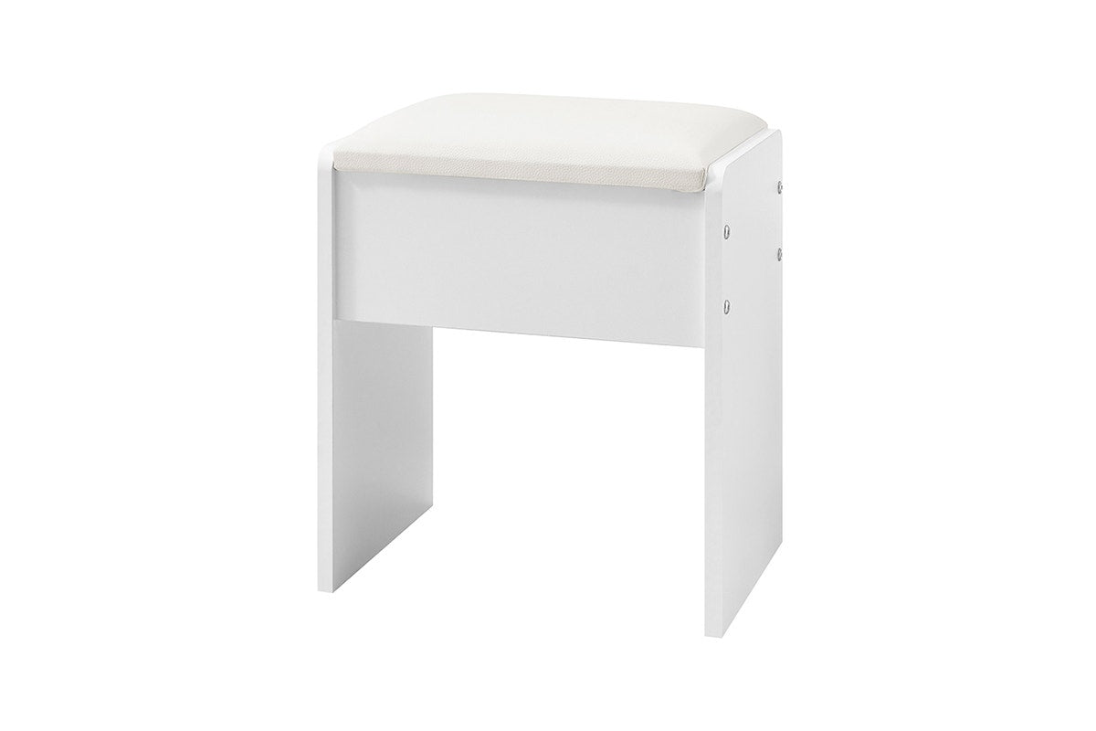Shangri-La 2 Piece Napa Dressing Table and Stool Set (White)