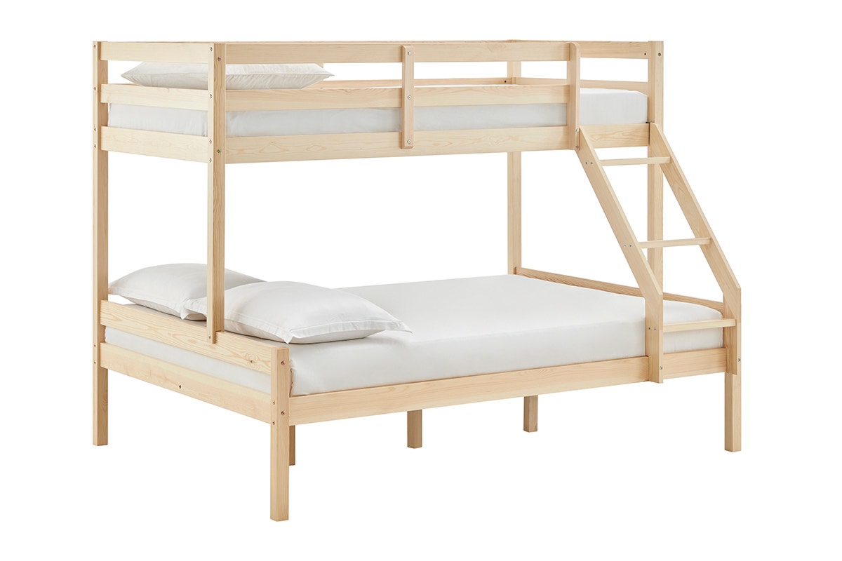 Shangri-La Pasadena Single Over Double Bunk Bed (Natural)