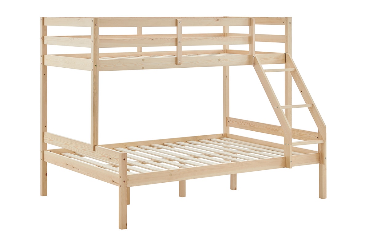 Shangri-La Pasadena Single Over Double Bunk Bed (Natural)