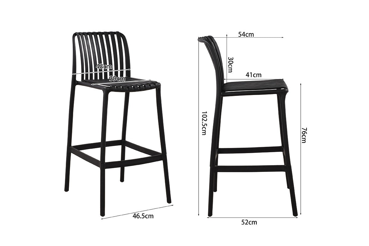 Set of 2 Shangri-La San Lucas Bar Stools (Black)