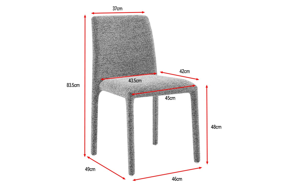 Set of 2 Shangri-La Serena Upholstered Dining Chairs (Grey)