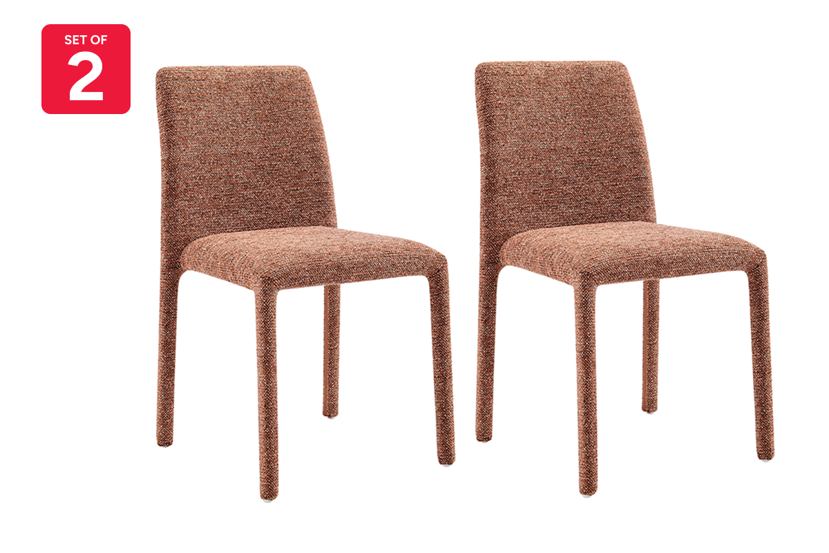 Set of 2 Shangri-La Serena Upholstered Dining Chairs (Terracotta)